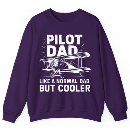 Pilot Dad, Like a Normal Dad, but Cooler pilot dad Sweatshirt Purple product mockup
