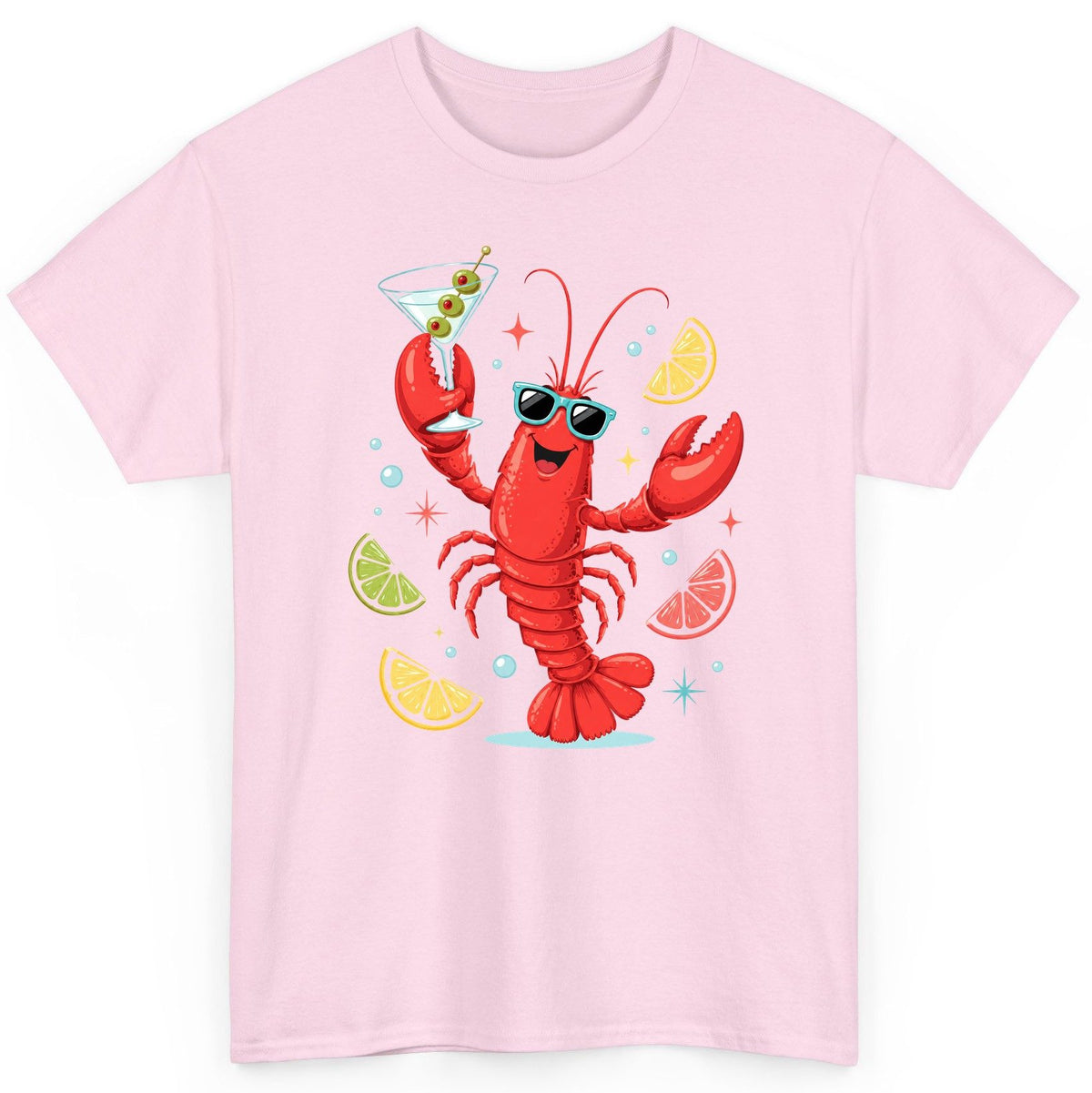 Cartoon Lobster Party lobster T-Shirt Light Pink product mockup