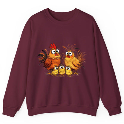 Funny Chicken Family chicken family Sweatshirt Maroon product mockup