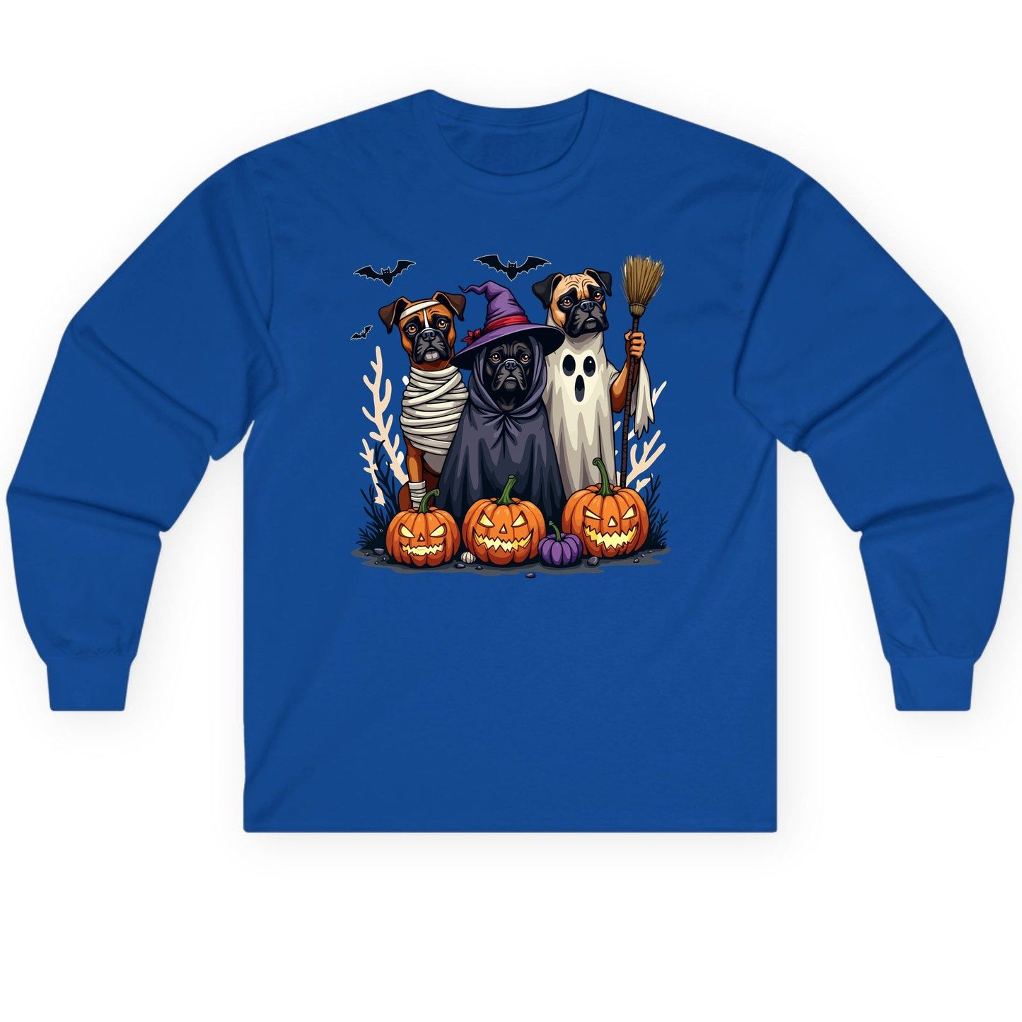 Halloween Dogs in Costume Halloween dogs Long Sleeve Tee Royal product mockup