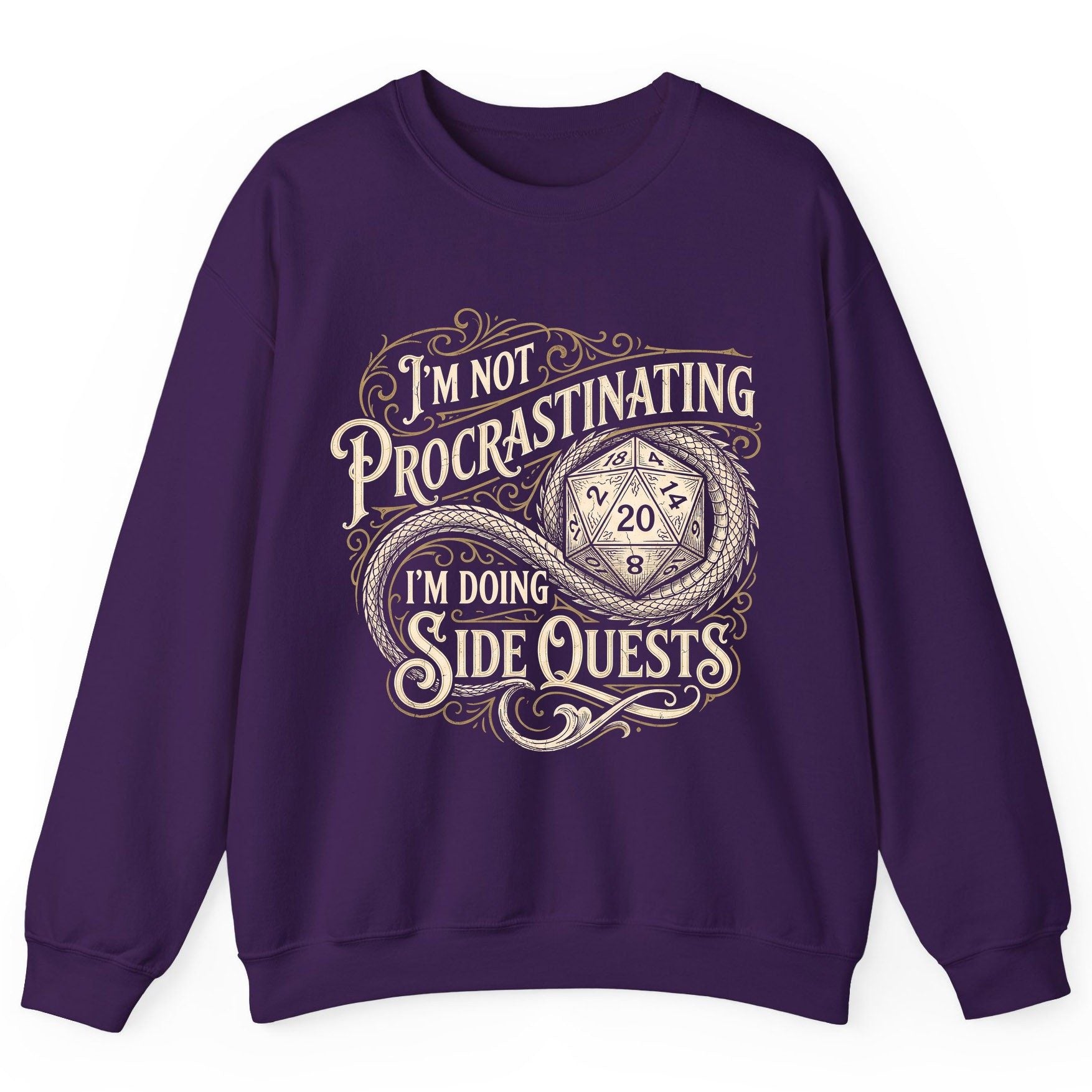 I'm Not Procrastinating I'm Doing Side Quests rpg gaming Sweatshirt Purple product mockup