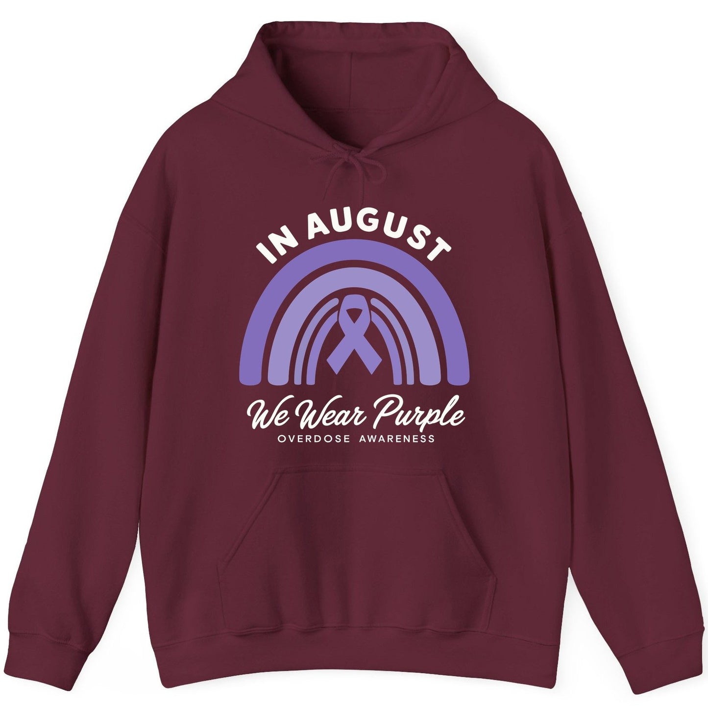 In August We Wear Purple Overdose Awareness overdose awareness Hoodie Maroon product mockup