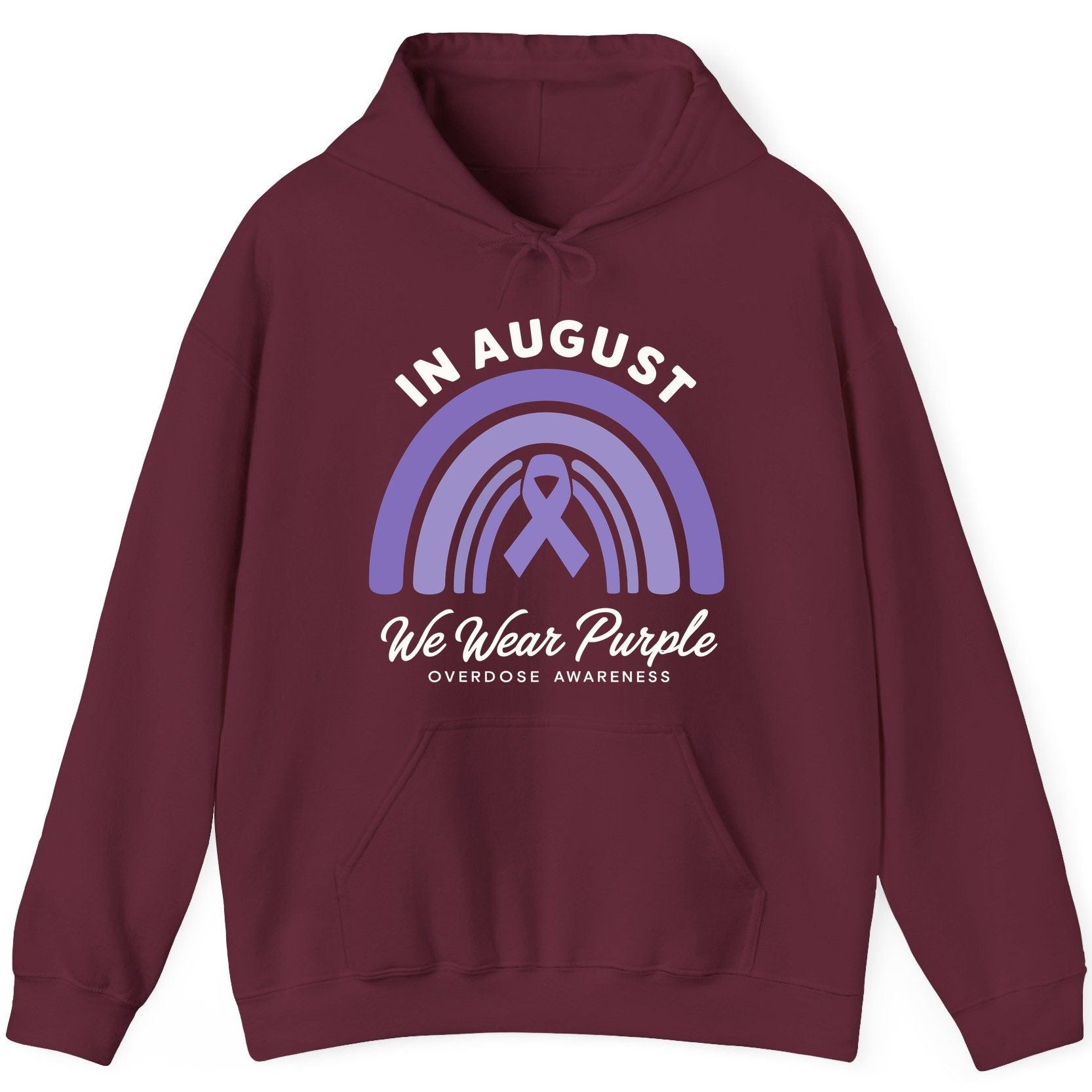 In August We Wear Purple Overdose Awareness overdose awareness Hoodie Maroon product mockup