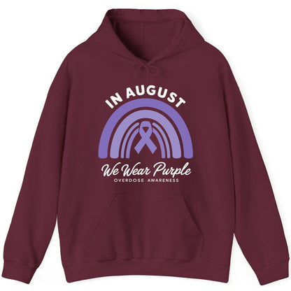 In August We Wear Purple Overdose Awareness overdose awareness Hoodie Maroon product mockup
