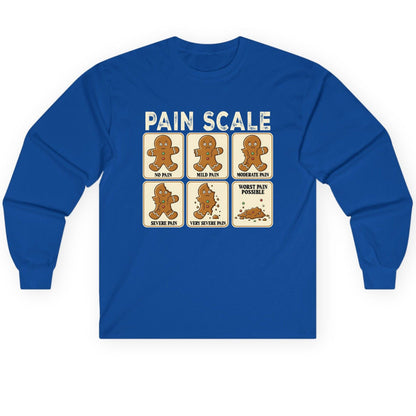 Pain Scale gingerbread man pain scale Long Sleeve Tee Royal product mockup