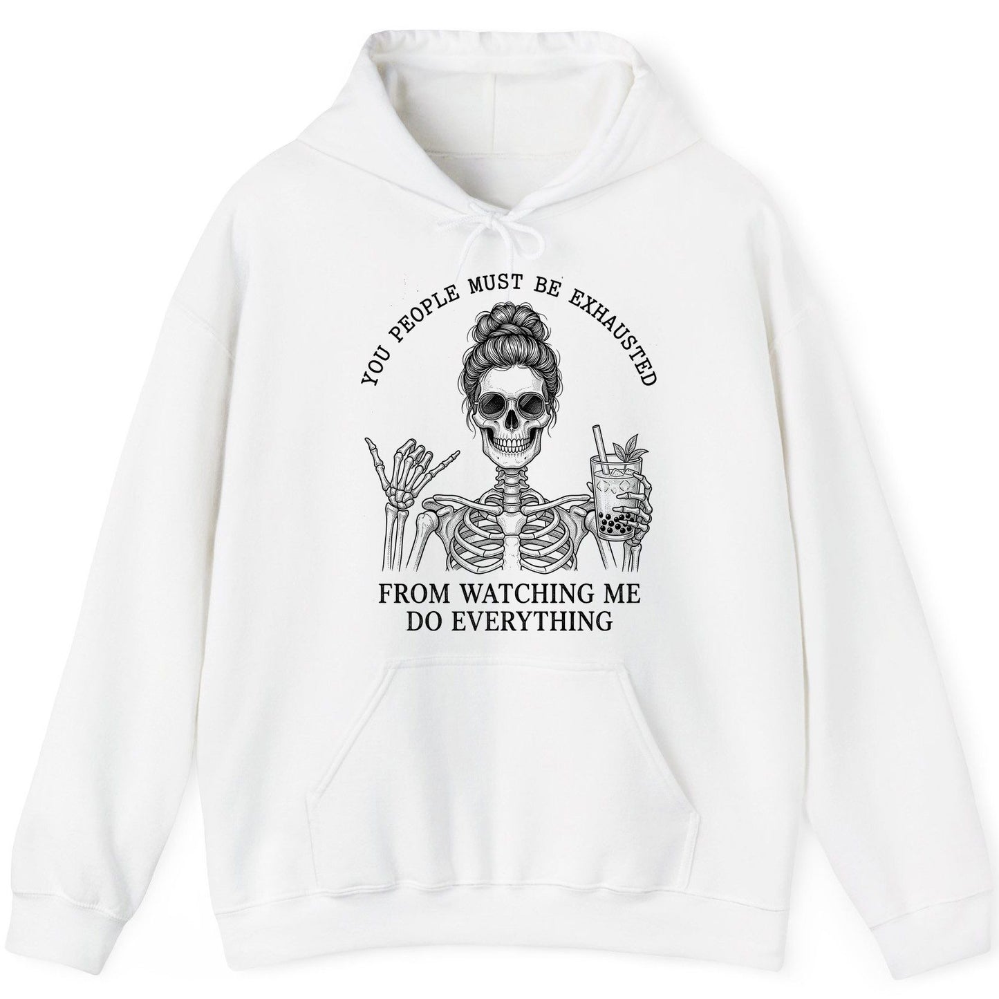 Solid Black Minimalist Minimalists Hoodie - product mockup - White