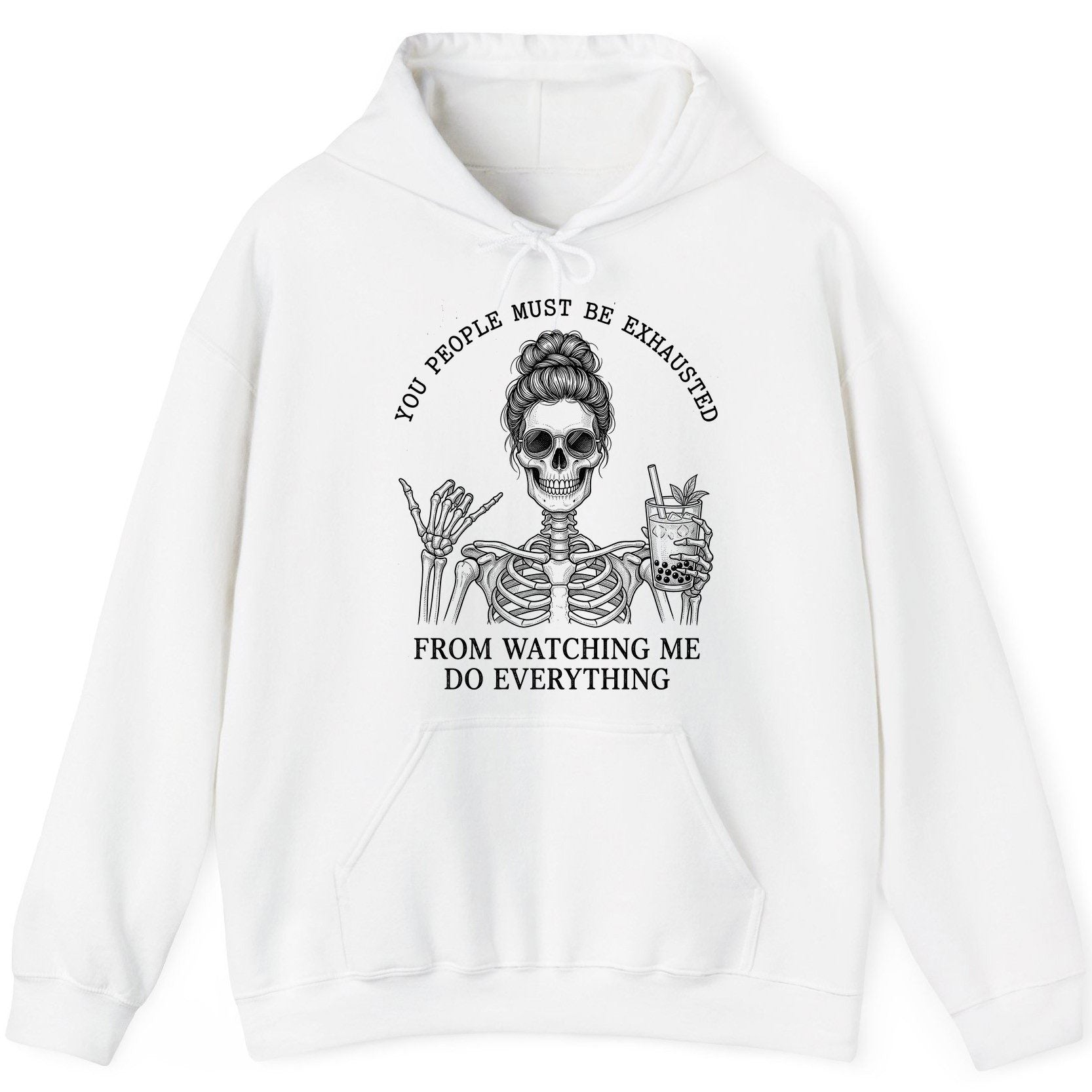 Solid Black Minimalist Minimalists Hoodie - product mockup - White