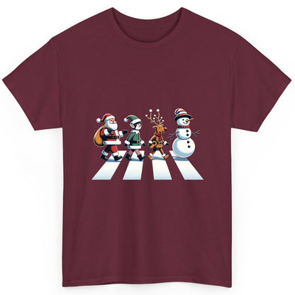 Christmas Abbey Road Parody Christmas abbey road parody T-Shirt Maroon product mockup