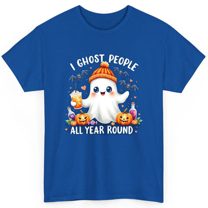 I Ghost People All Year Round cute ghost T-Shirt Royal product mockup