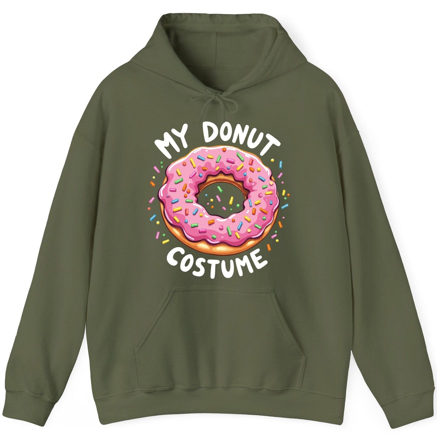 My Donut Costume donut Hoodie Military Green product mockup