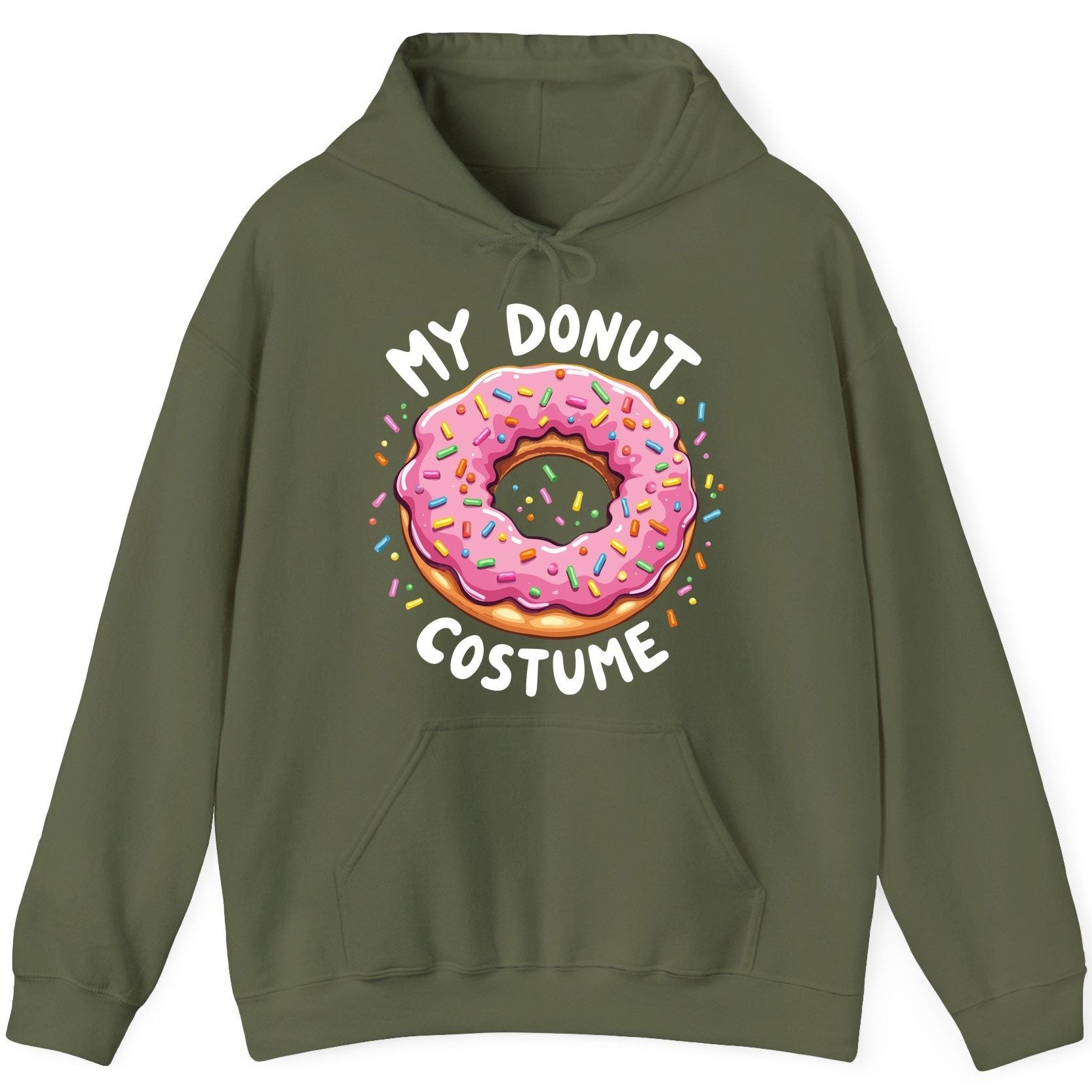 My Donut Costume donut Hoodie Military Green product mockup