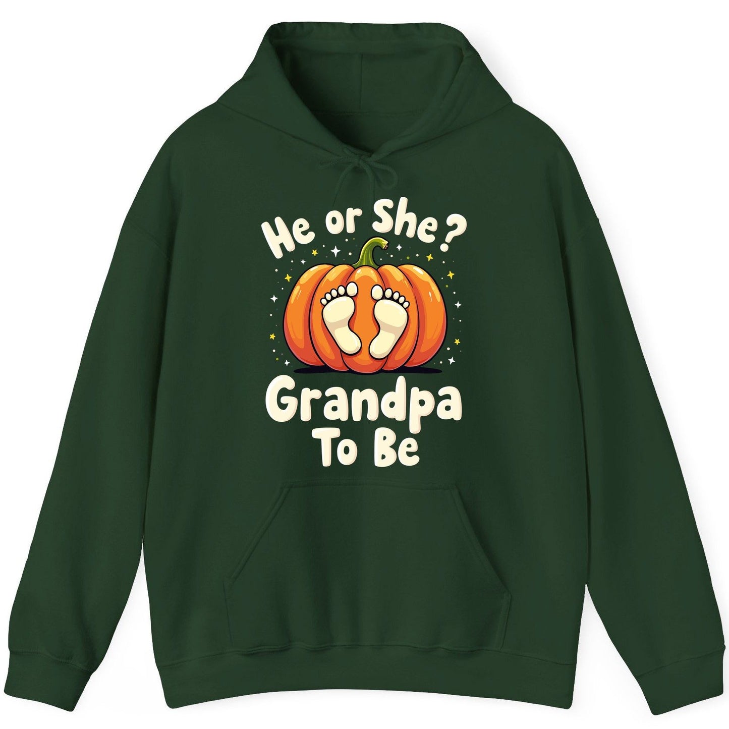 He or She Grandpa to Be gender reveal Hoodie Forest Green product mockup