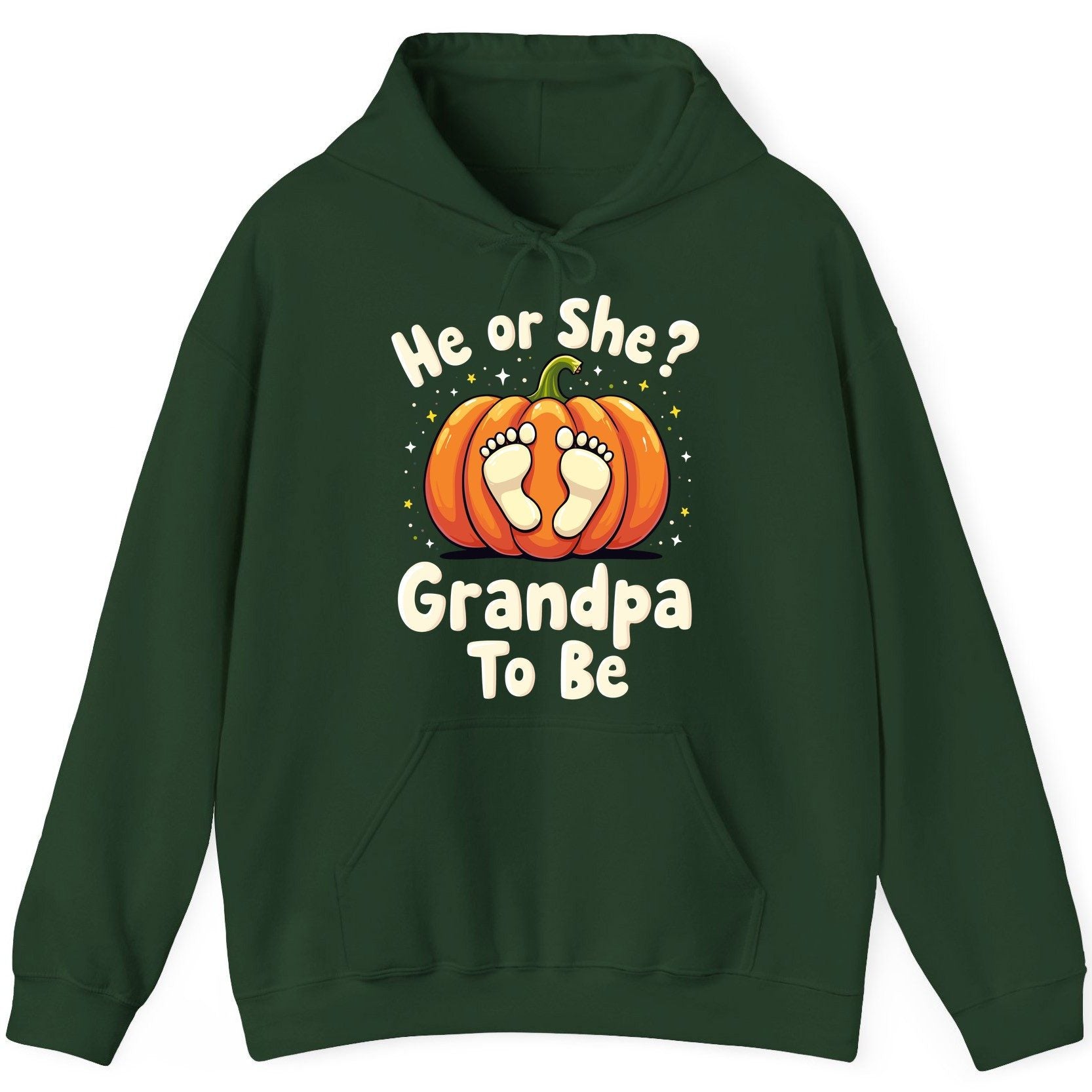He or She Grandpa to Be gender reveal Hoodie Forest Green product mockup