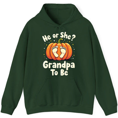 He or She Grandpa to Be gender reveal Hoodie Forest Green product mockup