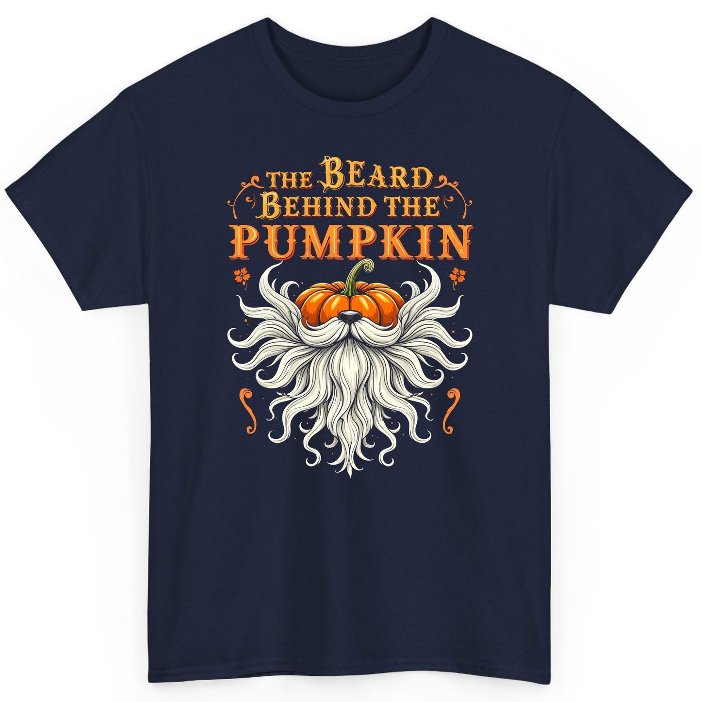 The Beard Behind the Pumpkin bearded dad T-Shirt Navy product mockup