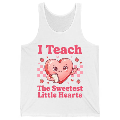 I Teach the Sweetest Little Hearts teacher Tank Top White product mockup