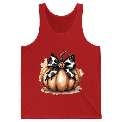 Cow Print Bow Pumpkin pumpkin Tank Top Red product mockup