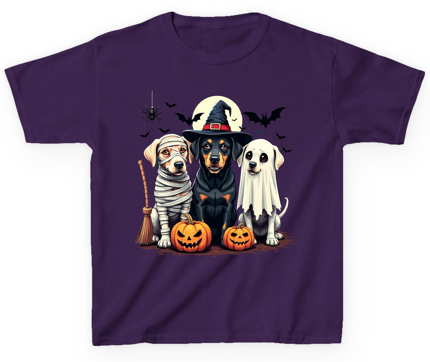 Halloween Dogs in Costumes dogs in Halloween costumes Youth T-Shirt Purple product mockup