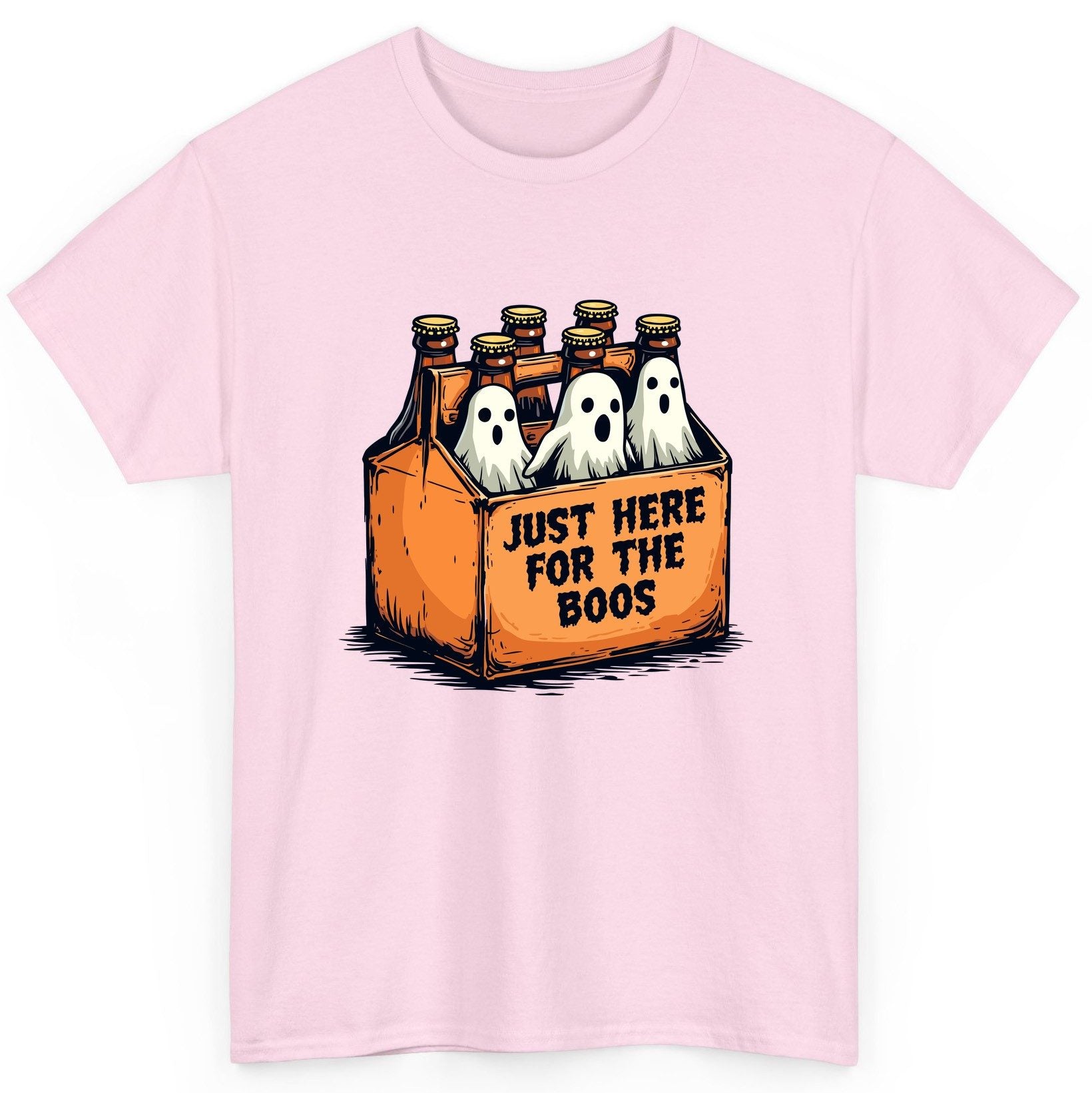 Just Here for the Boos Halloween T-Shirt Light Pink product mockup