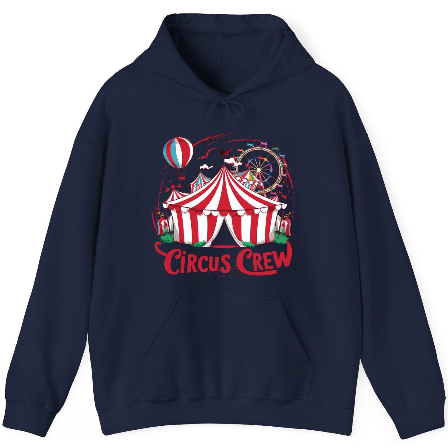 Circus Crew circus Hoodie Navy product mockup