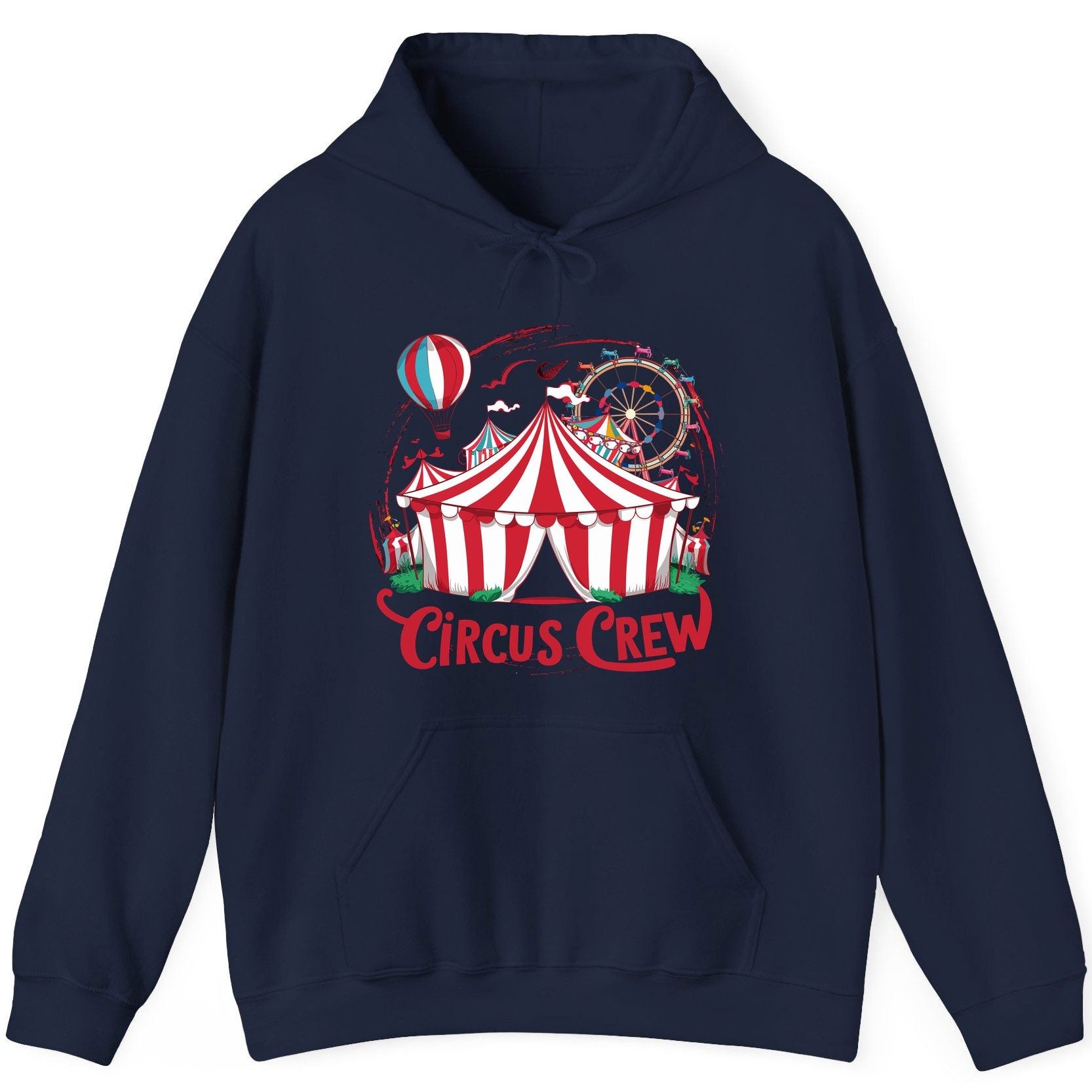 Circus Crew circus Hoodie Navy product mockup