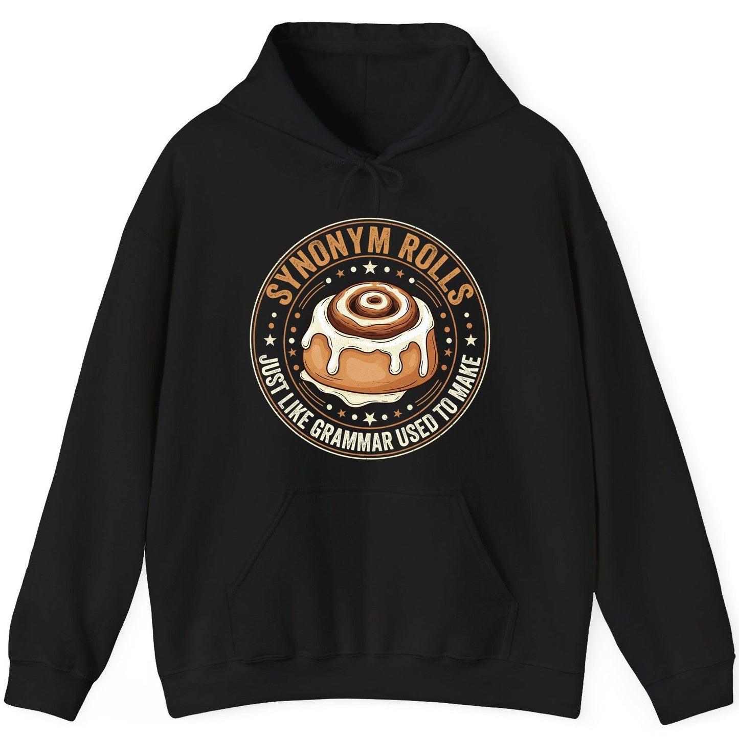 Synonym Rolls Just Like Grammar Used to Make grammar puns Hoodie Black product mockup
