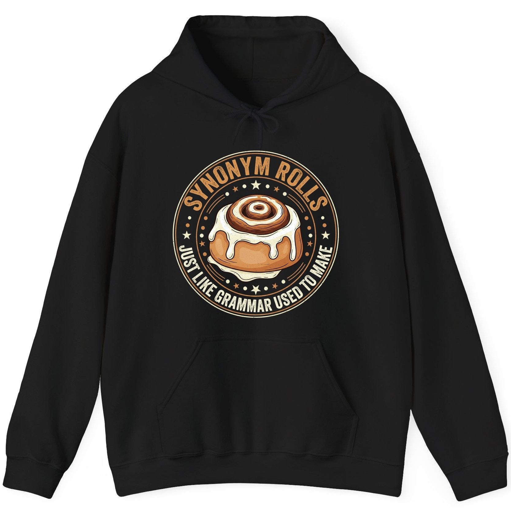 Synonym Rolls Just Like Grammar Used to Make grammar puns Hoodie Black product mockup