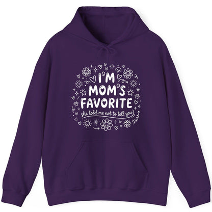 I'm Mom's Favorite (She Told Me Not to Tell You) family humor Hoodie Purple product mockup
