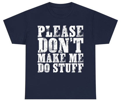 Please Don't Make Me Do Stuff sarcastic humor Youth T-Shirt Navy product mockup