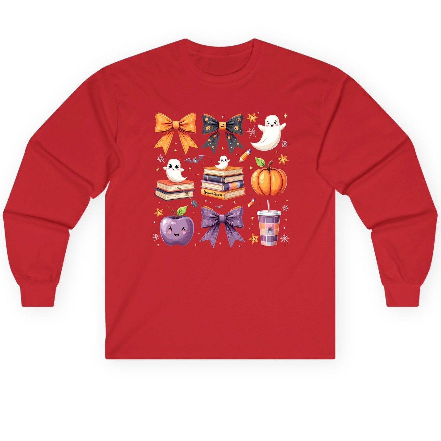 Spooky Season Halloween Long Sleeve Tee Red product mockup