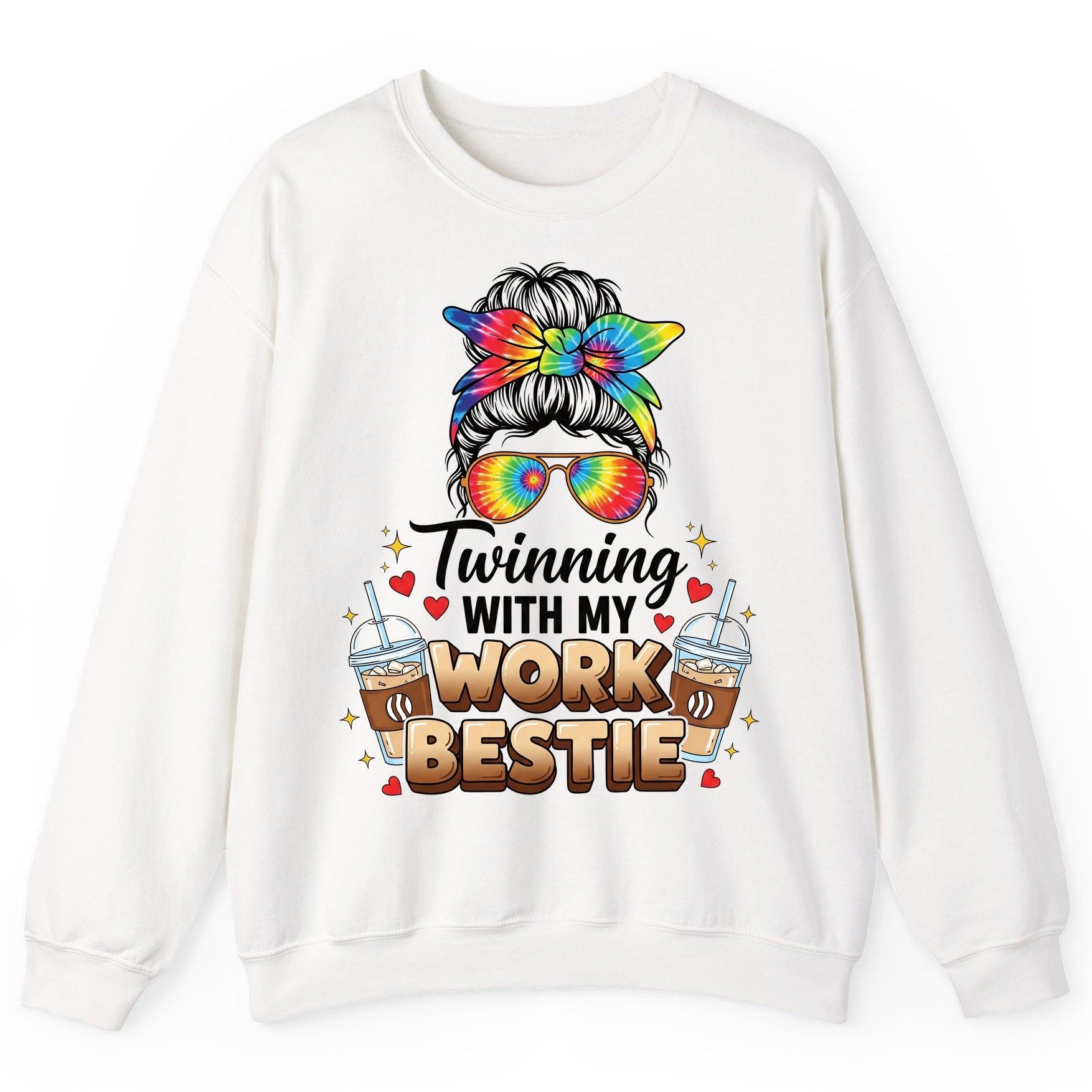 Twinning with My Work Bestie work bestie Sweatshirt White product mockup