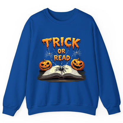 Trick or Read Halloween reading Sweatshirt Royal product mockup