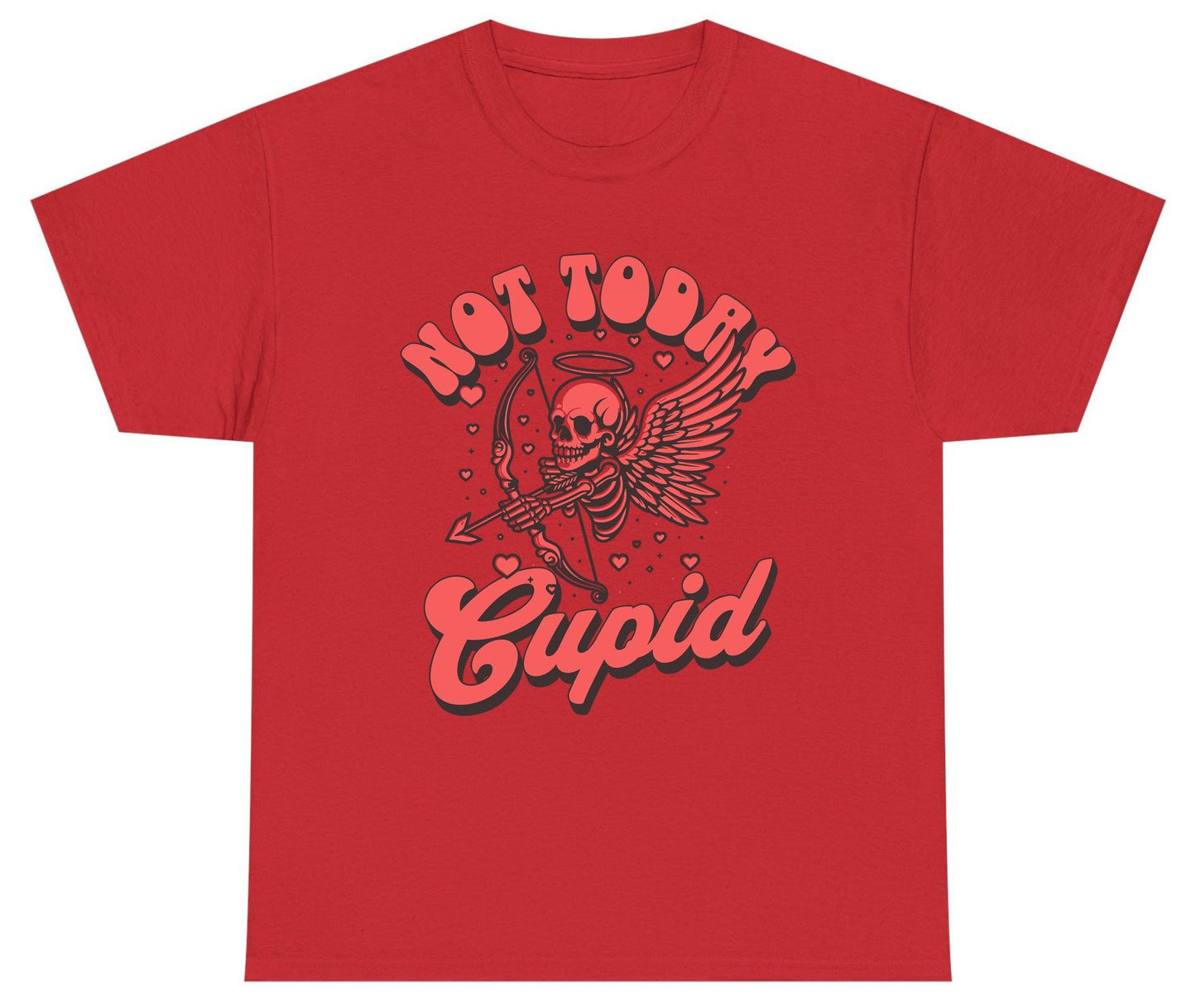 Not Today Cupid skeletal cupid Youth T-Shirt Red product mockup
