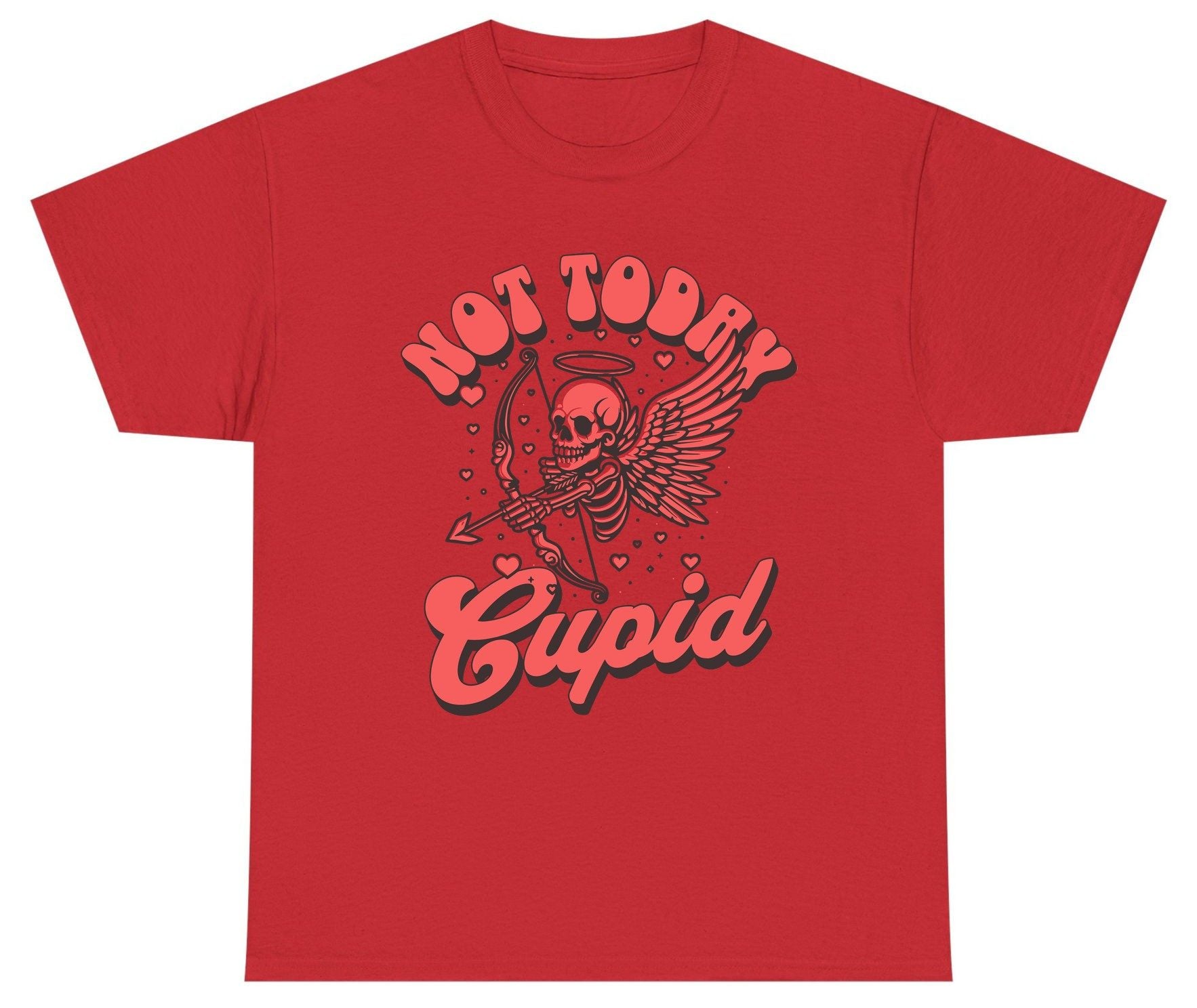 Not Today Cupid skeletal cupid Youth T-Shirt Red product mockup