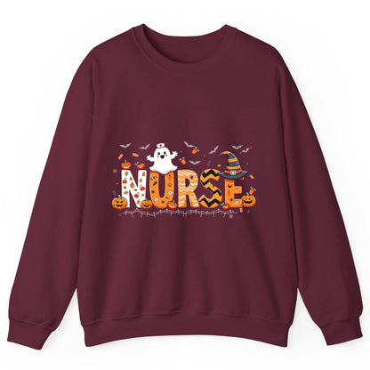 Nurse Halloween Sweatshirt Maroon product mockup