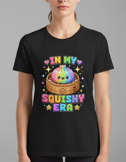 In My Squishy Era Retro Kawaii Dumpling T-Shirt - product mockup - Black