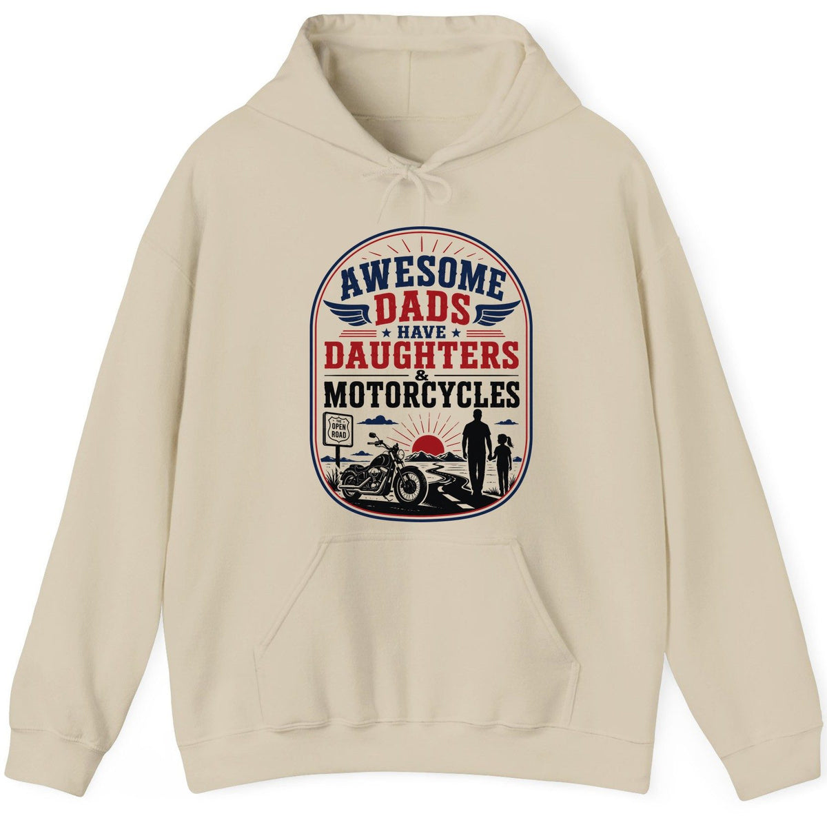 Awesome Dads Have Daughters & Motorcycles biker dad Hoodie Sand product mockup