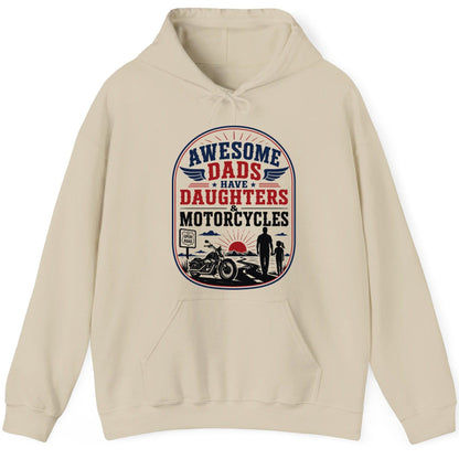 Awesome Dads Have Daughters & Motorcycles biker dad Hoodie Sand product mockup
