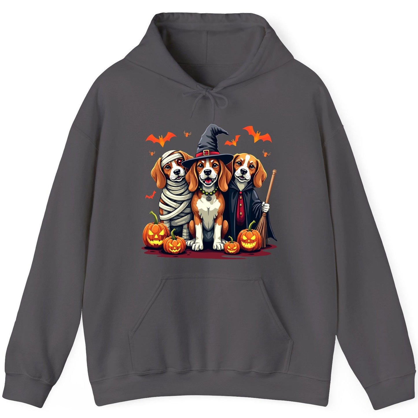 Halloween Beagles Costume beagles in Halloween costumes Hoodie Charcoal product mockup