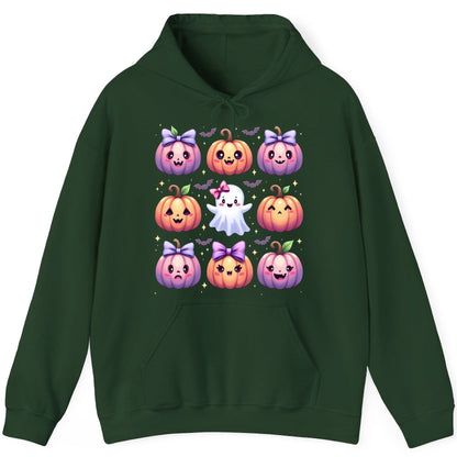 Kawaii Halloween Pumpkins kawaii Halloween Hoodie Forest Green product mockup