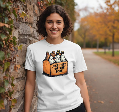 Just Here for the Boos Halloween T-Shirt White lifestyle mockup