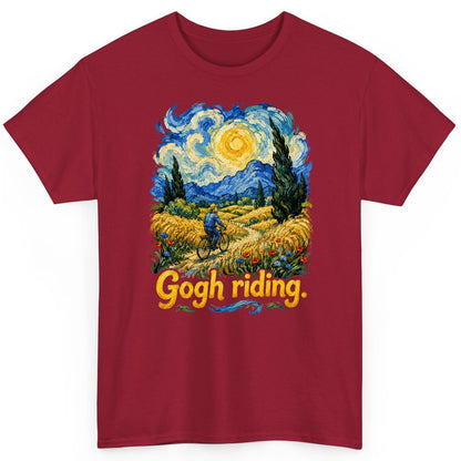 Gogh Riding van gogh art parody T-Shirt Cardinal Red product mockup