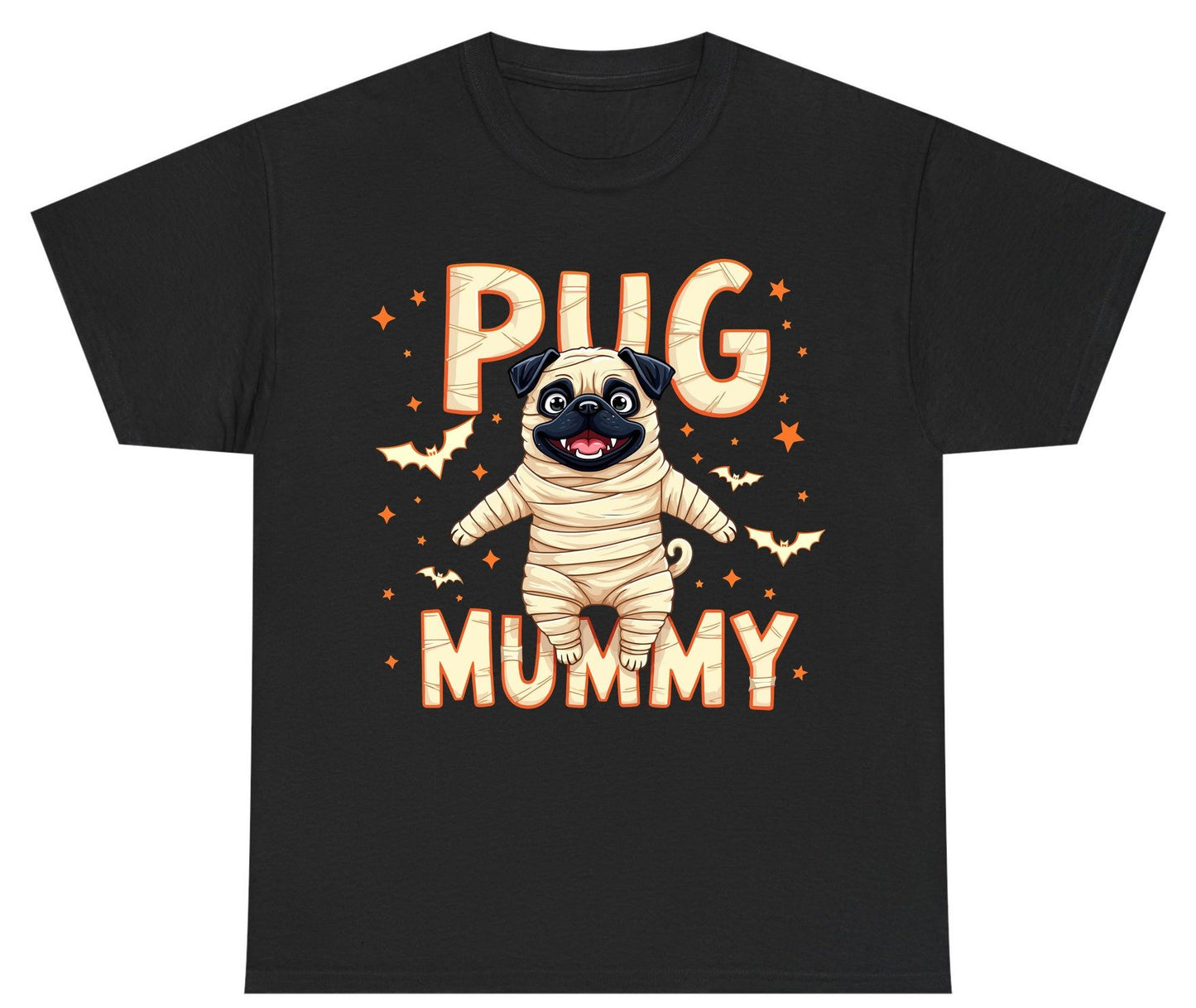Pug Mummy pug Youth T-Shirt Black product mockup