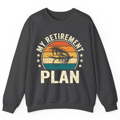 My Retirement Plan fly fishing Sweatshirt Dark Heather product mockup