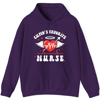 Cupid's Favorite Nurse nursing Hoodie Purple product mockup
