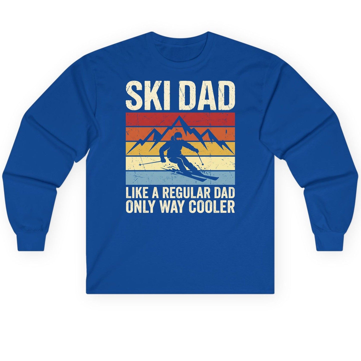 Ski Dad Like a Regular Dad Only Way Cooler skiing Long Sleeve Tee Royal product mockup
