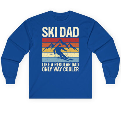 Ski Dad Like a Regular Dad Only Way Cooler skiing Long Sleeve Tee Royal product mockup