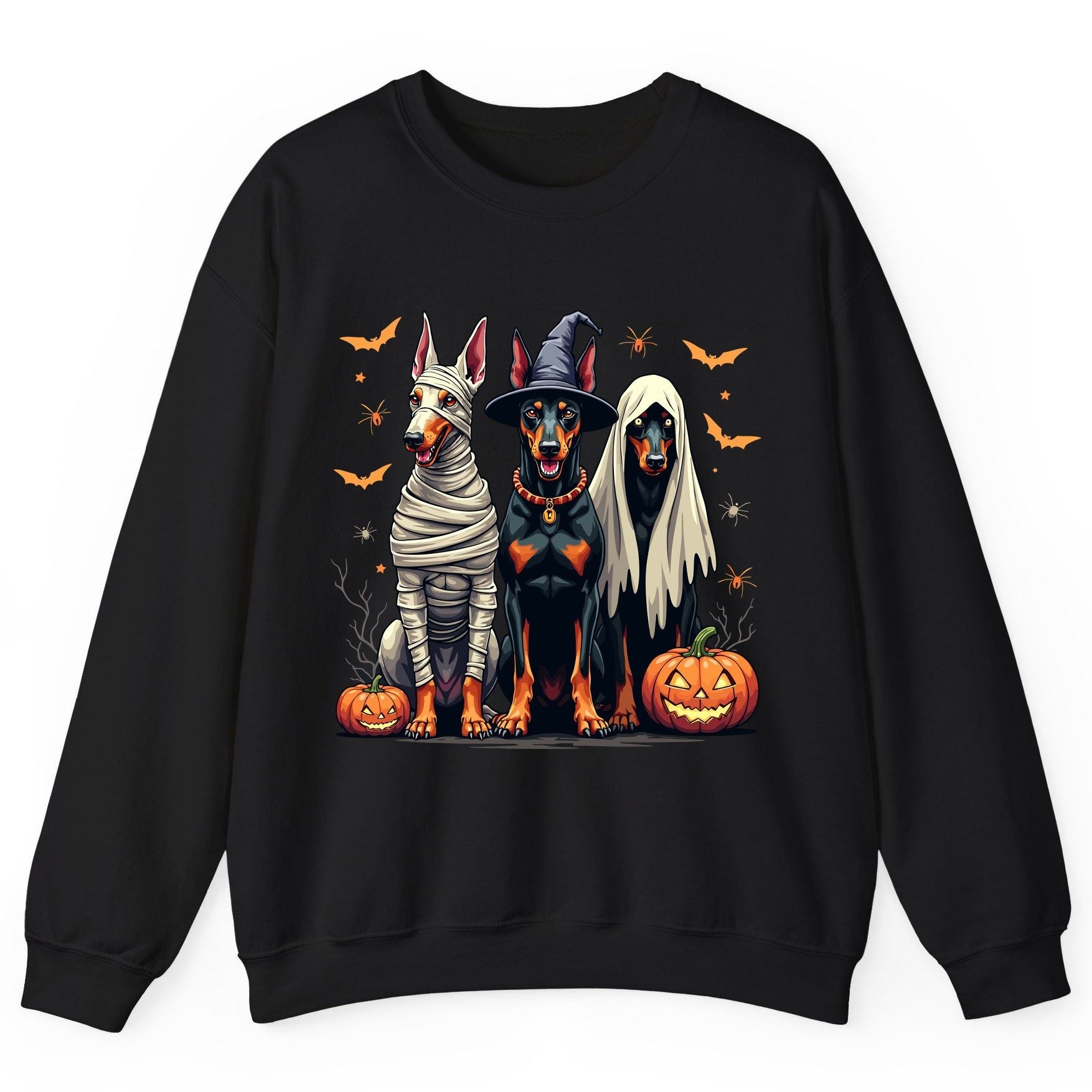 Halloween Doberman Trio doberman pinscher Sweatshirt Black product mockup