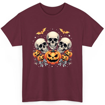 Skulls and Pumpkins Halloween Halloween T-Shirt Maroon product mockup