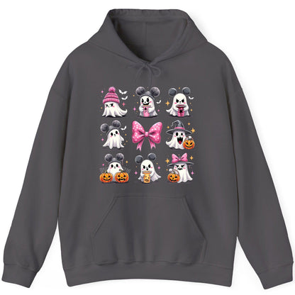 Cute Pink Halloween Ghosts Halloween ghosts Hoodie Charcoal product mockup